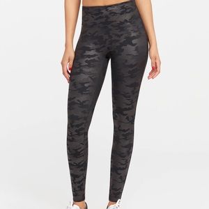 Spanx Faux Leather Camo Leggings